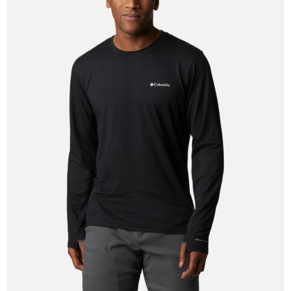 Mikiny Columbia Tech Trailove Long Sleeve Crew II Panske Čierne | SK-RMH-370891