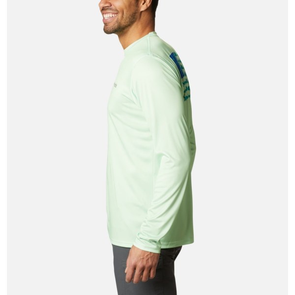 Mikiny Columbia Terminal Tackle PFG Fish Flag Long Sleeve Panske Tyrkysové Zelene | SK-EUO-837542