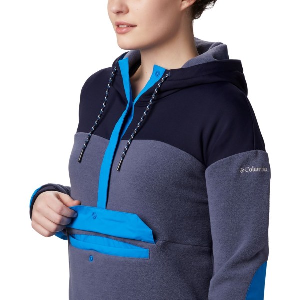 Mikiny S Kapucňou Columbia Exploration Fleece Anorak Damske Námornícka Modrá | SK-TMK-184036