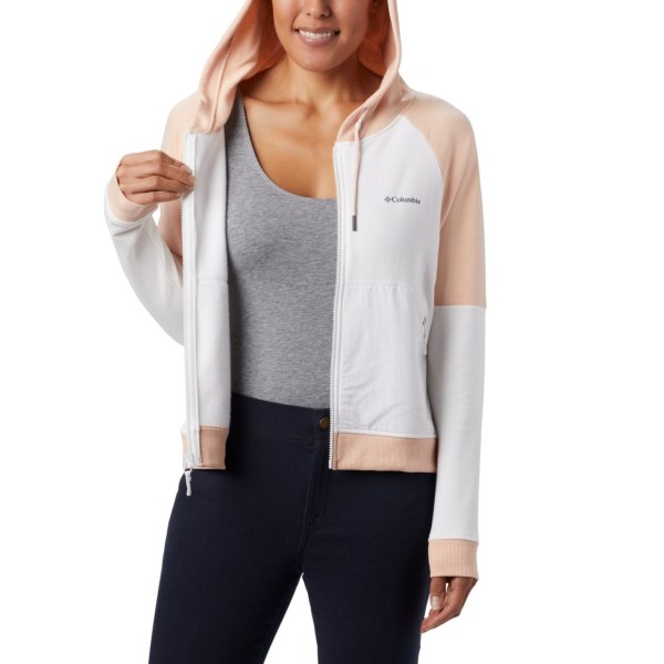 Mikiny S Kapucňou Columbia Lodge II Full Zip Damske Biele | SK-SAV-684503
