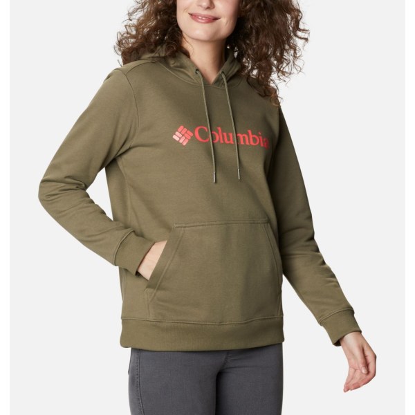 Mikiny S Kapucňou Columbia Logo Damske Siva Zelene | SK-HGT-632419