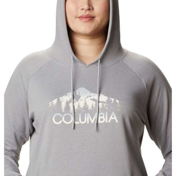 Mikiny S Kapucňou Columbia Logo French Terry Plus Size Damske Siva | SK-HQW-386105