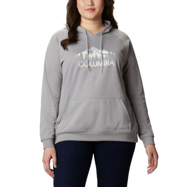 Mikiny S Kapucňou Columbia Logo French Terry Plus Size Damske Siva | SK-HQW-386105