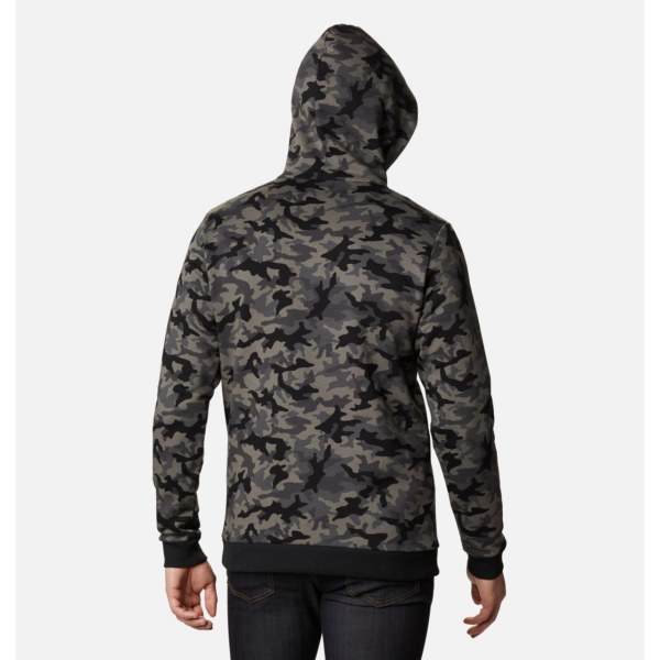 Mikiny S Kapucňou Columbia Logo Printed Panske Čierne Maskacove | SK-BSX-136875