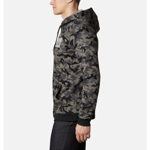 Mikiny S Kapucňou Columbia Logo Printed Panske Čierne Maskacove | SK-BSX-136875
