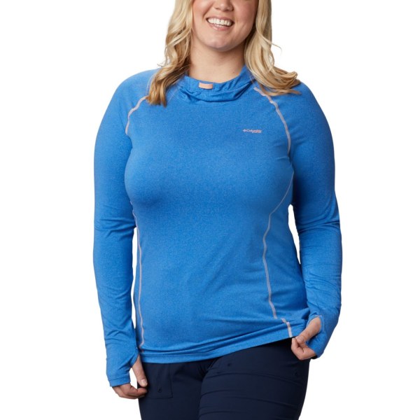 Mikiny S Kapucňou Columbia PFG Tamiami Heather Knit Damske Modre Svetlo Koralove | SK-PTZ-014925