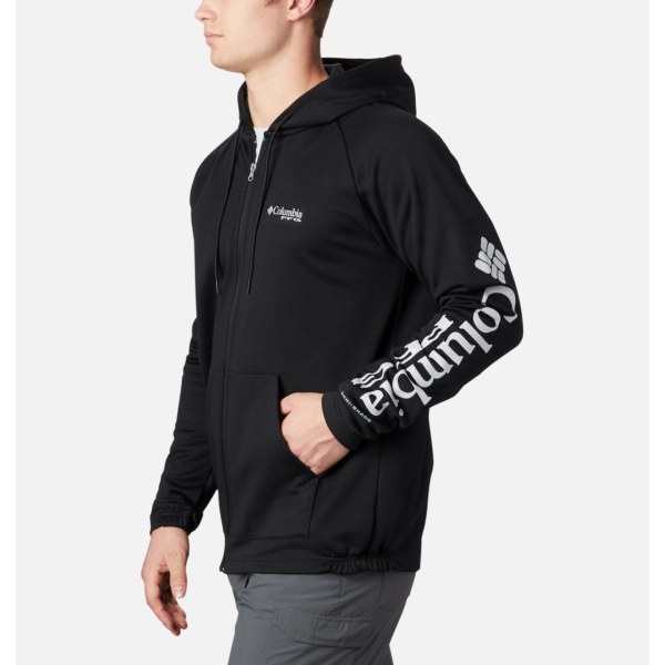 Mikiny S Kapucňou Columbia PFG Terminal Tackle Fleece Full Zip Panske Čierne Siva | SK-OYB-298645
