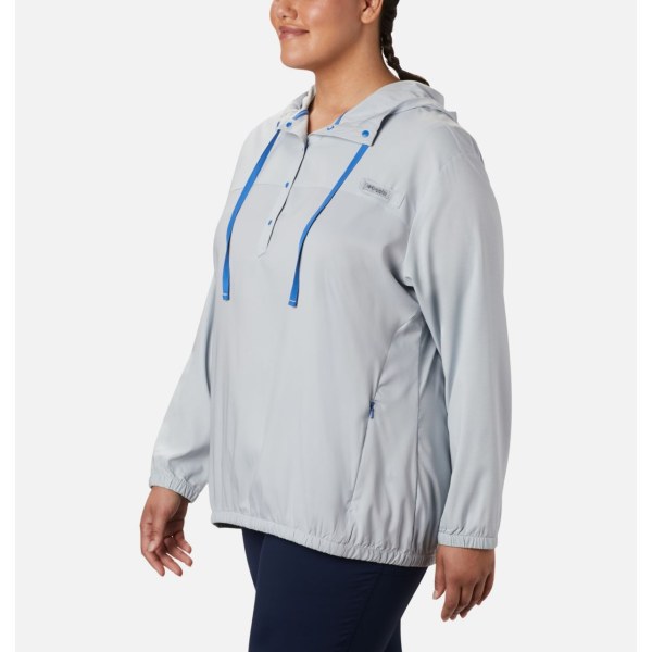 Mikiny S Kapucňou Columbia Tamiami Plus Size Damske Siva Modre | SK-BKH-863251