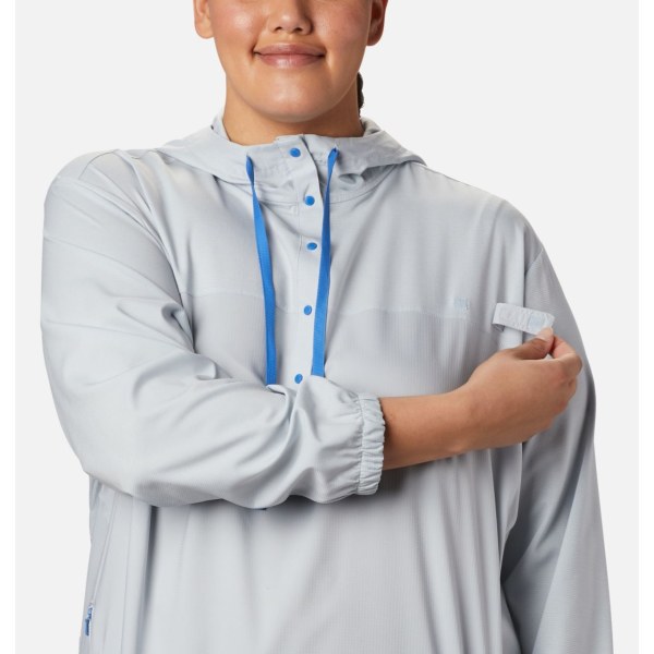 Mikiny S Kapucňou Columbia Tamiami Plus Size Damske Siva Modre | SK-BKH-863251