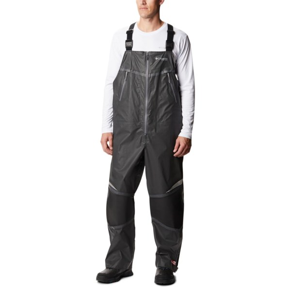 Nohavice Columbia PFG Force XII OutDry Extreme Bib Panske Tmavo Siva | SK-MQG-597234
