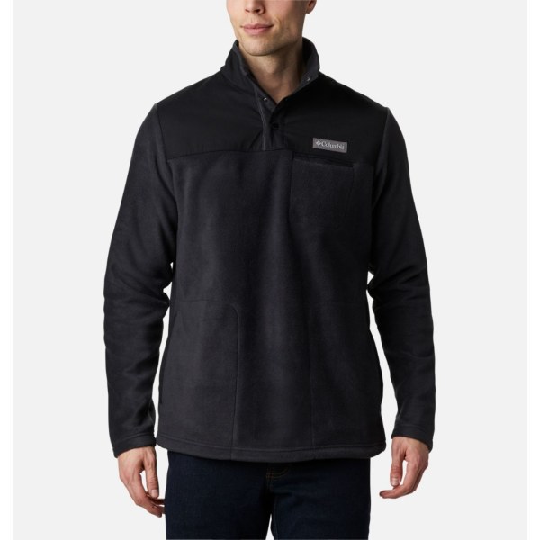 Pulovre Columbia Cottonwood Park Half Snap Fleece Panske Čierne | SK-PKA-478659
