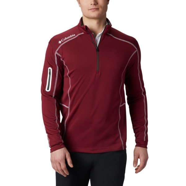 Pulovre Columbia Omni-Wick Shotgun Quarter-Zip Panske Tmavo Červené | SK-WLY-237640