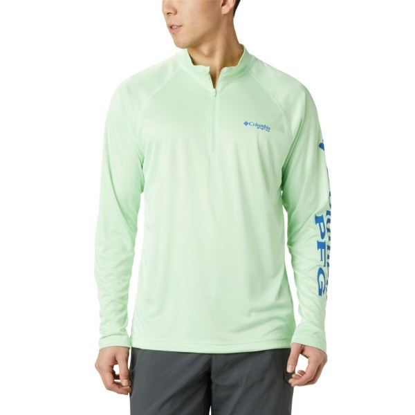 Pulovre Columbia PFG Terminal Tackle 1/4 Zip Panske Zelene | SK-IZJ-567092