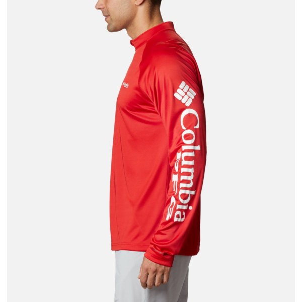 Pulovre Columbia PFG Terminal Tackle 1/4 Zip Vysoke Panske Červené Biele | SK-LOB-879301