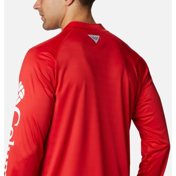 Pulovre Columbia PFG Terminal Tackle 1/4 Zip Vysoke Panske Červené Biele | SK-LOB-879301