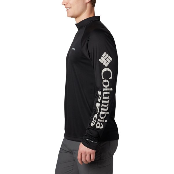 Pulovre Columbia PFG Terminal Tackle 1/4 Zip Big Panske Čierne Siva | SK-UDG-702851