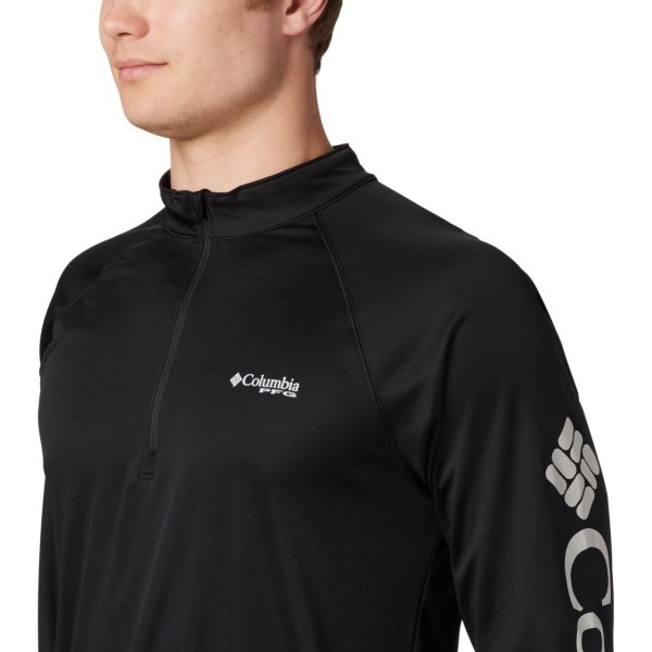 Pulovre Columbia PFG Terminal Tackle 1/4 Zip Big Panske Čierne Siva | SK-UDG-702851