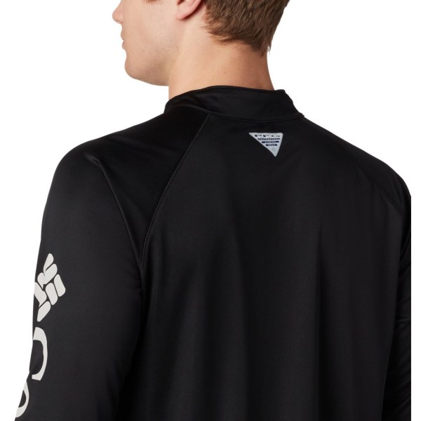Pulovre Columbia PFG Terminal Tackle 1/4 Zip Big Panske Čierne Siva | SK-UDG-702851