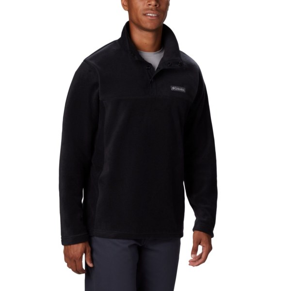 Pulovre Columbia Steens Mountain Half Snap Fleece Big Panske Čierne | SK-JZE-752160