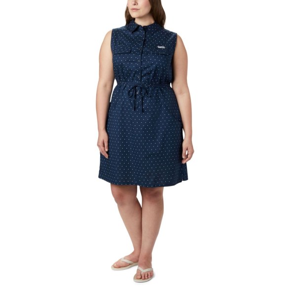 Saty Columbia PFG Bonehead Stretch Bez Rukavov Plus Size Damske Námornícka Modrá | SK-MDV-309542