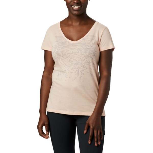 Tricko Columbia Hidden Lake V-Neck Damske Ruzove | SK-GZQ-527483