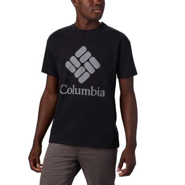 Tricko Columbia Lodge Logo Panske Čierne Siva | SK-LZV-314580