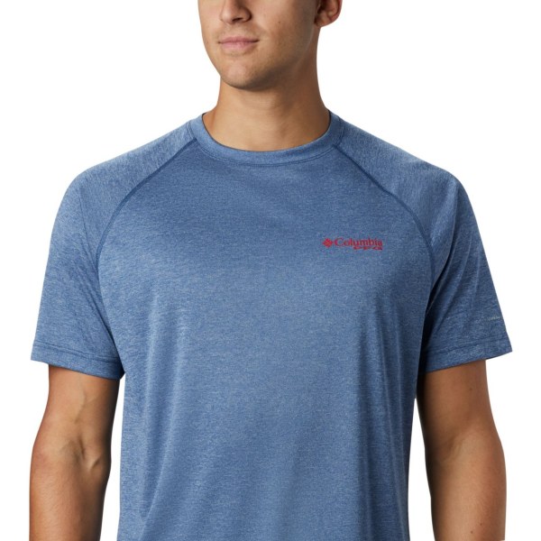 Tricko Columbia PFG Terminal Tackle Heather Kratke Sleeve Panske Tmavo Siva Červené | SK-DXV-760821