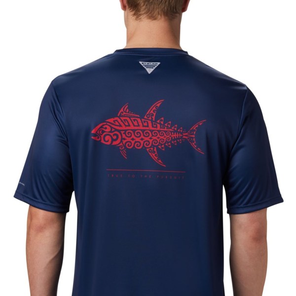 Tricko Columbia PFG Terminal Tackle Tribal Fish Kratke Sleeve Panske Tmavo Siva | SK-SQX-103479