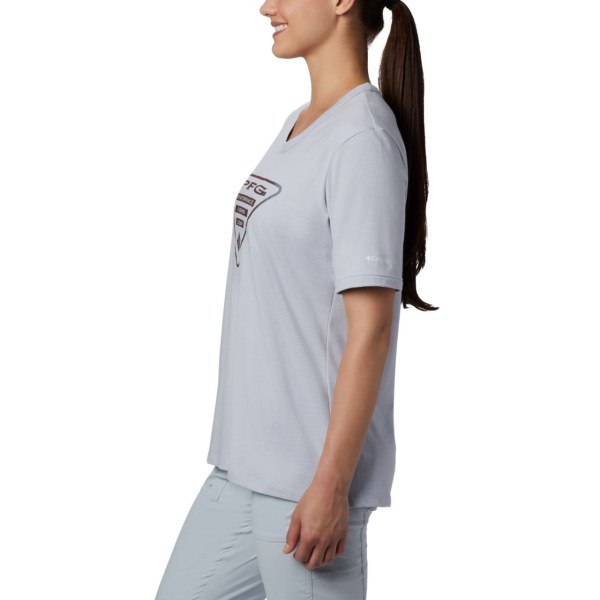 Tricko Columbia PFG Triangle Damske Siva Modre | SK-IND-386750
