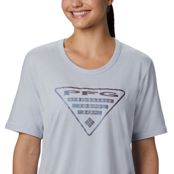 Tricko Columbia PFG Triangle Damske Siva Modre | SK-IND-386750
