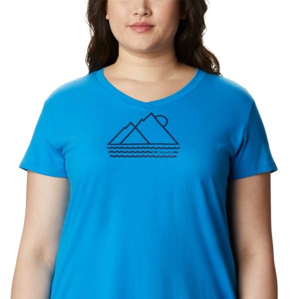 Tricko Columbia Solar Shield Grafika Plus Size Damske Modre | SK-BNQ-185239
