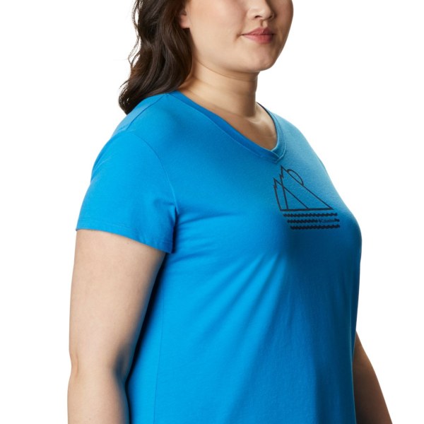 Tricko Columbia Solar Shield Grafika Plus Size Damske Modre | SK-BNQ-185239