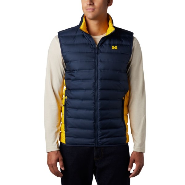 Vesty Columbia Collegiate Lake 22 Reversible - Michigan Panske Námornícka Modrá Žlté | SK-RXQ-298651